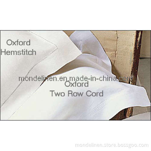 White Pure Linen Pillow Cover with Hemstitch (BL--012)
